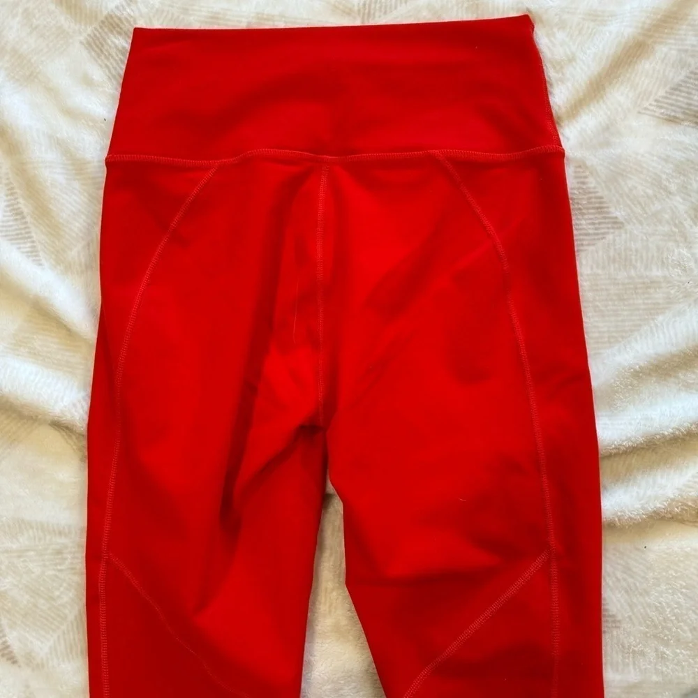 Fabletics Cardinal Red Stretch Define Powerhold High Waisted 7/8 Ankle Leggings - Picture 4 of 13